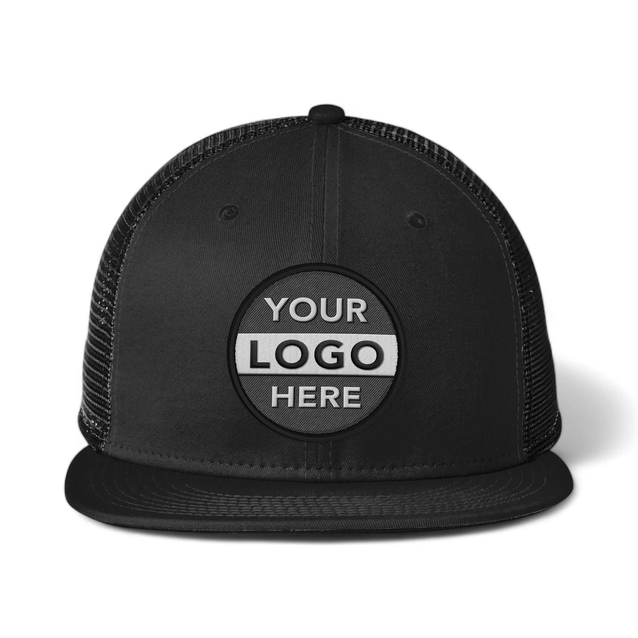 New-Era-NE4030-Custom-Embroidered-Patch-Hat-Black-Black-Front